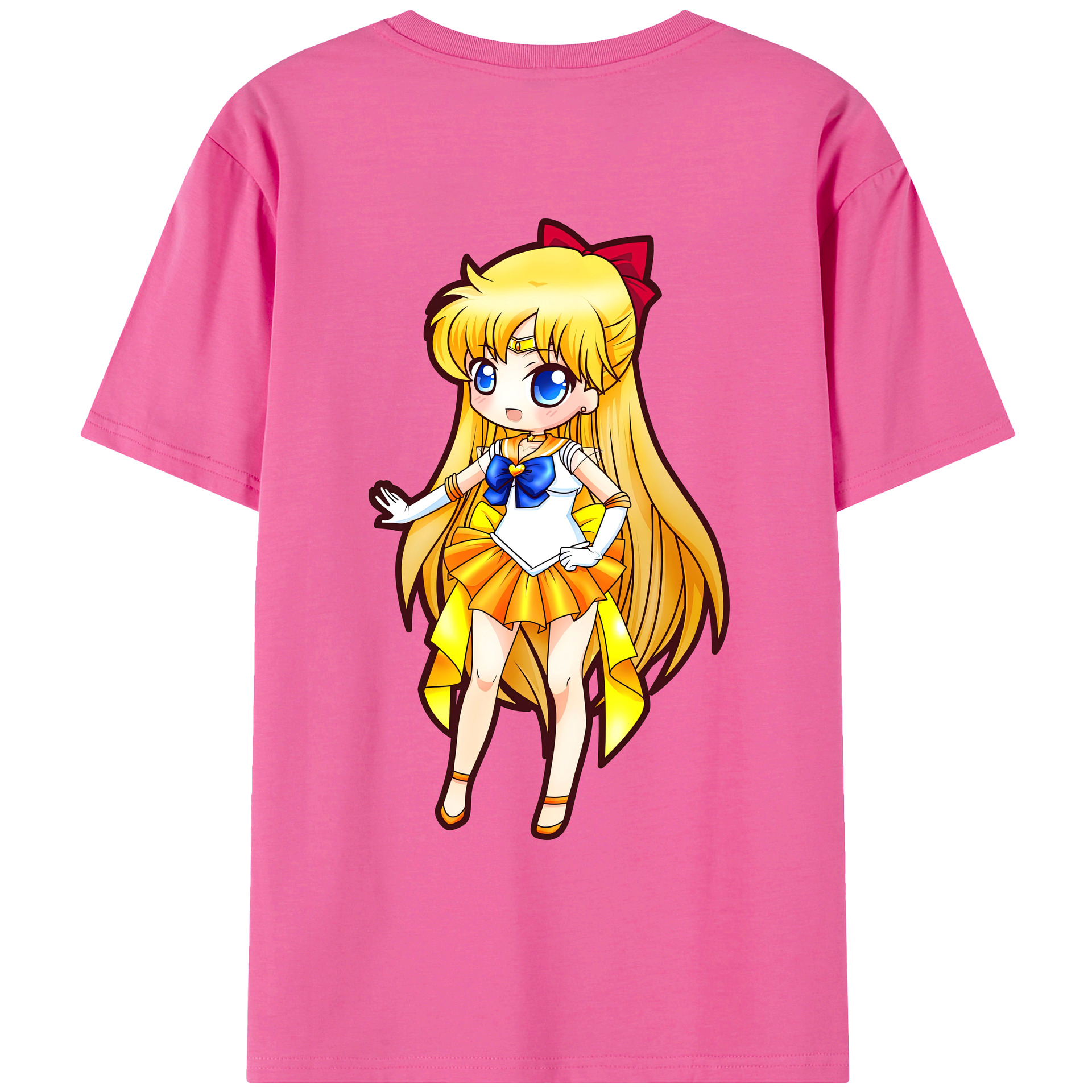 （画像用） 美少女戦士セーラームーン 愛野 美奈子 あいの みなこ Sailor Moon Aino Minako レディース半袖Tシャツ(バックプリント)